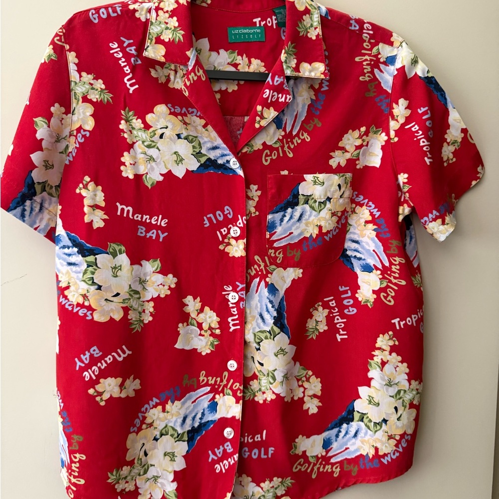 Liz Claiborne Tropical Golf Course Shirt